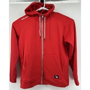 Bauer Team Long Sleeve Full Zip Sweat Jacket Red Men's Size Large